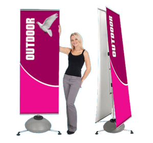 Outdoor banner stand