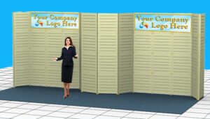 Large 20 foot wide 8 foot high slatwall display