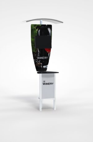 Trade show monitor stand kiosk